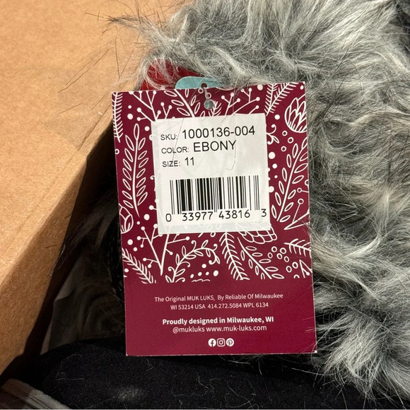 Lukees By Muk Luks Sigrid Leela Too 11 Boots Faux Fur Knit Cuff Braided Tassels - Picture 4 of 6